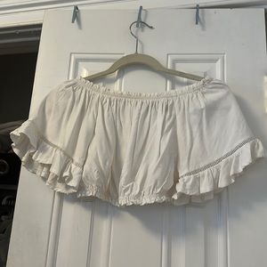Off-The-Shoulder White Crop Top